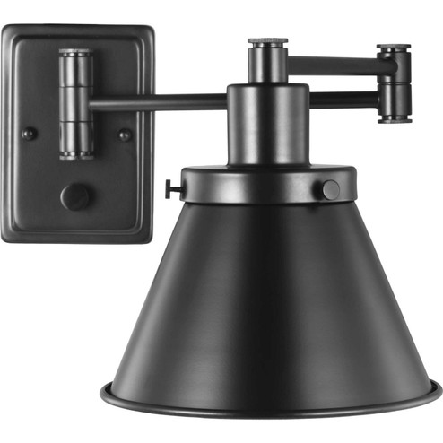 Hinton One Light Swing Arm Wall Lamp in Black (54|P710085-031)