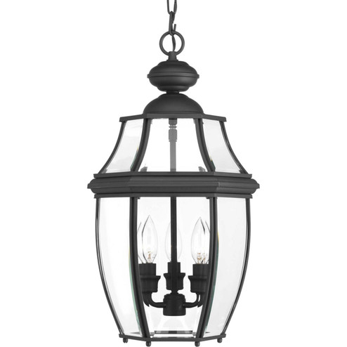 New Haven Three Light Hanging Lantern in Black (54|P6533-31)
