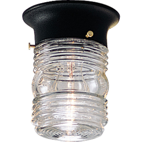 Utility Lantern One Light Outdoor Flush Mount in Black (54|P5603-31)