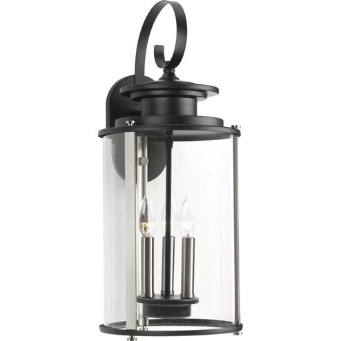 Squire Three Light Large Wall Lantern in Black (54|P560038-031)