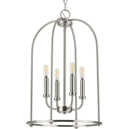 Leyden Four Light Foyer Pendant in Brushed Nickel (54|P500302-009)