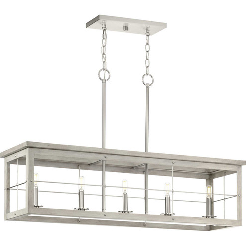 Hedgerow Five Light Island Pendant in Brushed Nickel (54|P400254-009)