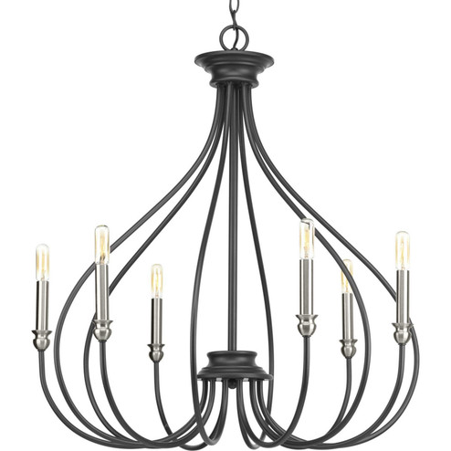 Whisp Six Light Chandelier in Graphite (54|P400030-143)