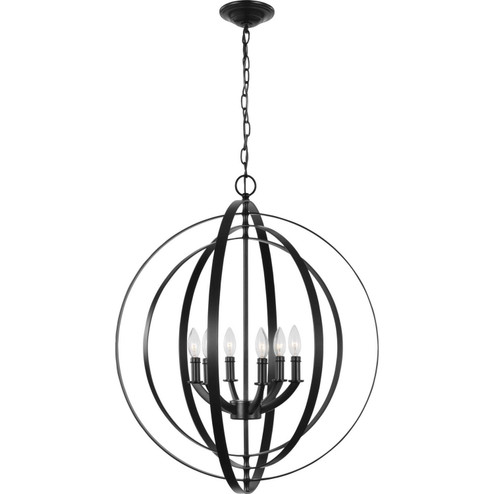 Equinox Six Light Pendant in Black (54|P3889-31)