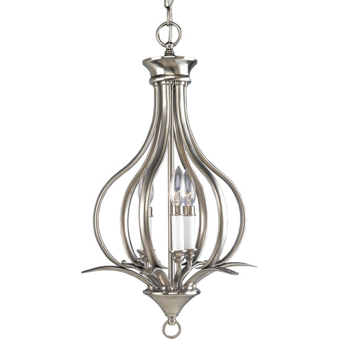 Trinity Three Light Foyer Pendant in Brushed Nickel (54|P3807-09)