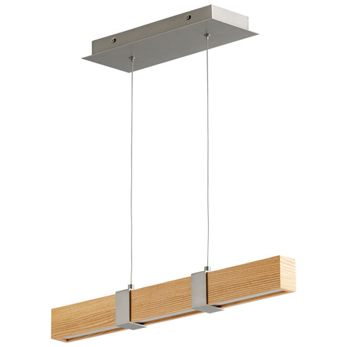 Decca LED Pendant in Satin Nickel W/ White Oak (440|3-24-5224)