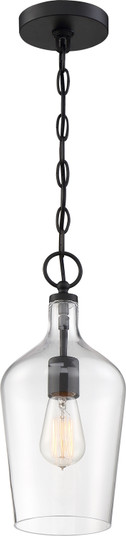 Hartley One Light Pendant in Matte Black / Clear Glass (72|60-6749)
