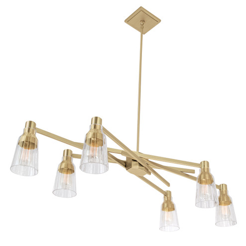 Carnival Six Light Chandelier in Satin Brass (185|8158-SB-CL)