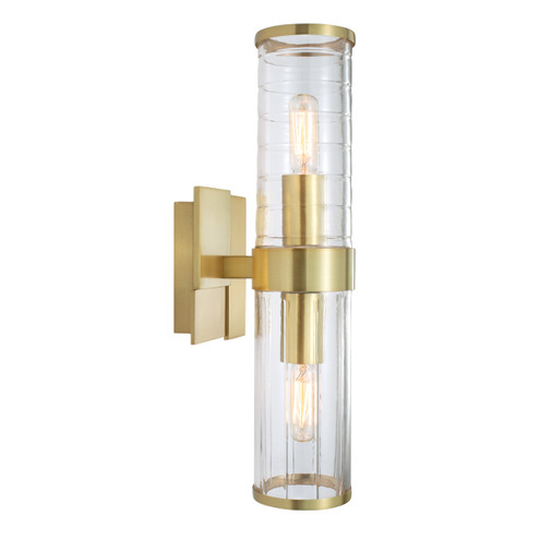 Stripe Two Light Wall Sconce in Satin Brass (185|8149-SB-CL)