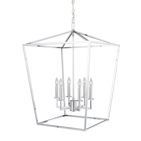 Cage Six Light Pendant in Polished Nickel (185|1082-PN-NG)