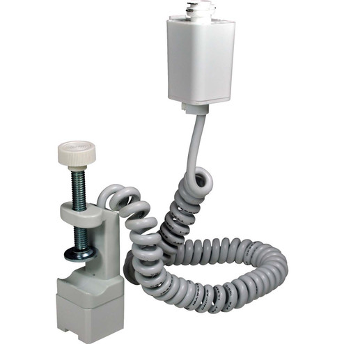 Track Syst & Comp-1 Cir Fixture Clamp W/ Curly Cord, 1 Or 2 Circuit Track in White (167|NT-364CW)