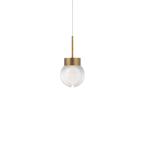 Double Bubble LED Mini Pendant in Aged Brass (281|PD-82006-AB)