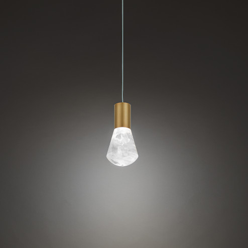 Plum LED Mini Pendant in Aged Brass (281|PD-40106-AB)