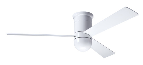 Cirrus Flush DC 50''Ceiling Fan in Gloss White (201|CIR-FM-GW-50-WH-NL-CC)