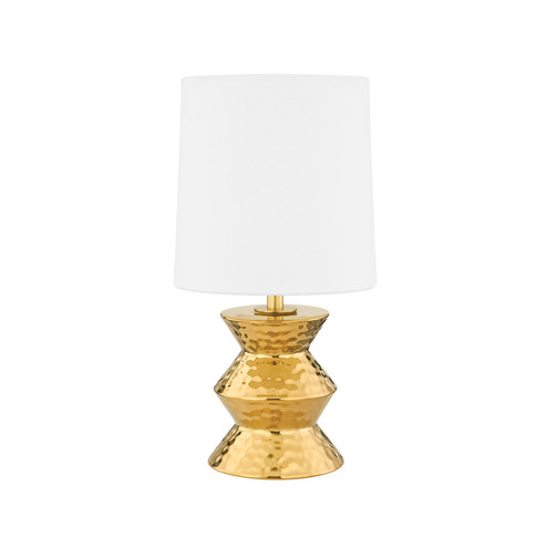 Zoe One Light Table Lamp in Aged Brass Ceramic Gold (428|HL617201A-AGB/CGD)