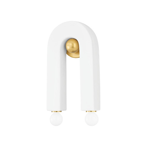 Roshani Two Light Wall Sconce in Aged Brass/Ceramic Raw Matte White (428|H685102-AGB/CMW)