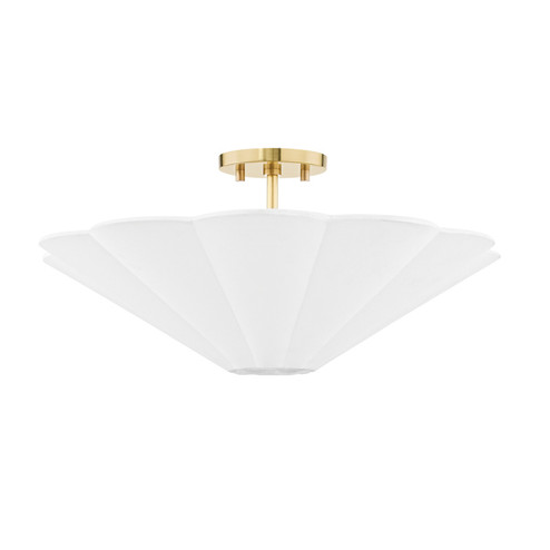 Alana Three Light Semi Flush Mount in Aged Brass (428|H676603-AGB)