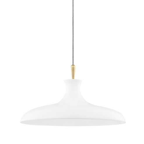 Cassidy One Light Pendant in Aged Brass/Soft Off White (428|H421701L-AGB/WH)