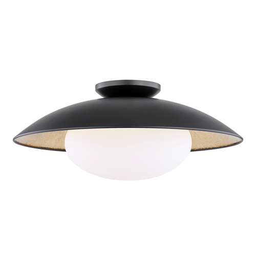 Cadence One Light Semi Flush Mount in Black Lustro/Gold Leaf Combo (428|H368601L-BLK/GL)