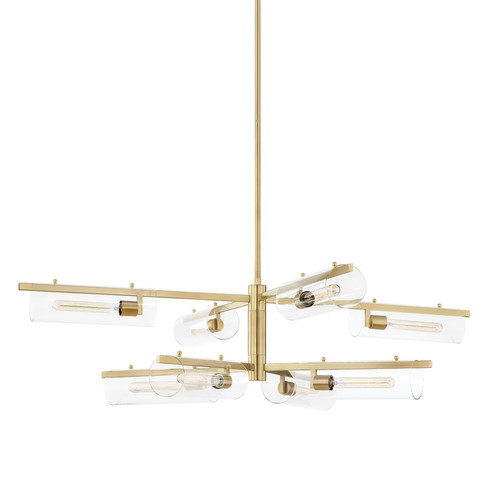 Ariel Eight Light Chandelier in Aged Brass (428|H326808-AGB)