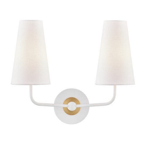 Merri Two Light Wall Sconce in Aged Brass/Soft Off White (428|H318102-AGB/WH)