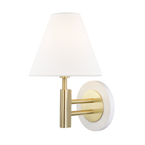 Robbie One Light Wall Sconce in Aged Brass/Soft Off White (428|H264101-AGB/WH)