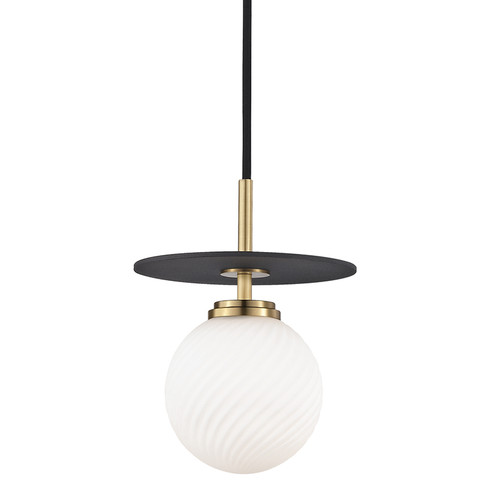 Ellis LED Pendant in Aged Brass/Black (428|H200701S-AGB/BK)