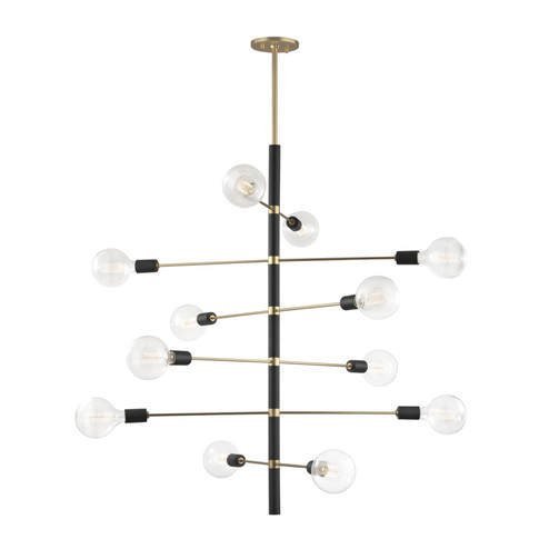 Astrid 12 Light Chandelier in Aged Brass/Black (428|H178812-AGB/BK)