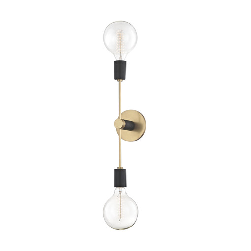 Astrid Two Light Wall Sconce in Aged Brass/Black (428|H178102-AGB/BK)