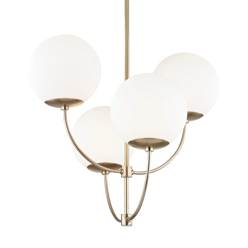 Carrie Four Light Chandelier in Aged Brass (428|H160804-AGB)