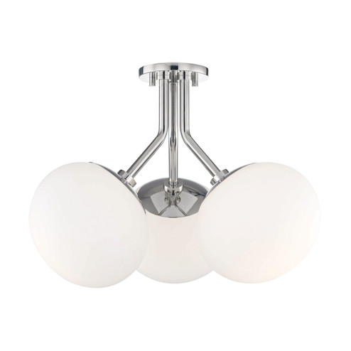 Estee Three Light Semi Flush Mount in Polished Nickel (428|H134603-PN)