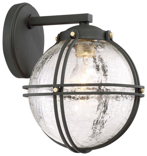Rond One Light Outdoor Wall Mount in Coal W/Honey Gold Highlight (7|71232-661)