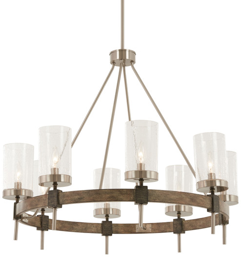 Bridlewood Eight Light Chandelier in Stone Grey W/Brushed Nickel (7|4638-106)