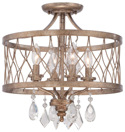 West Liberty Four Light Mini Chandelier (Convertible To Semi Flush) in Olympus Gold (7|4403-581)