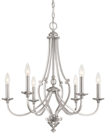 Savannah Row Six Light Chandelier in Brushed Nickel (7|3336-84)