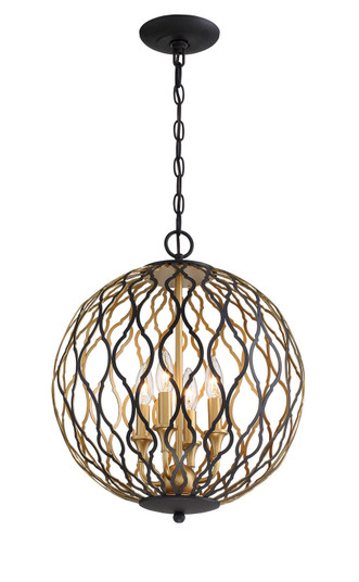 Gilded Glam Four Light Pendant in Sand Coal With Painted And Pla (7|2404-680)