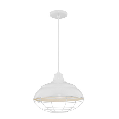 R Series One Light Pendant in White (59|RWHC14-WH)