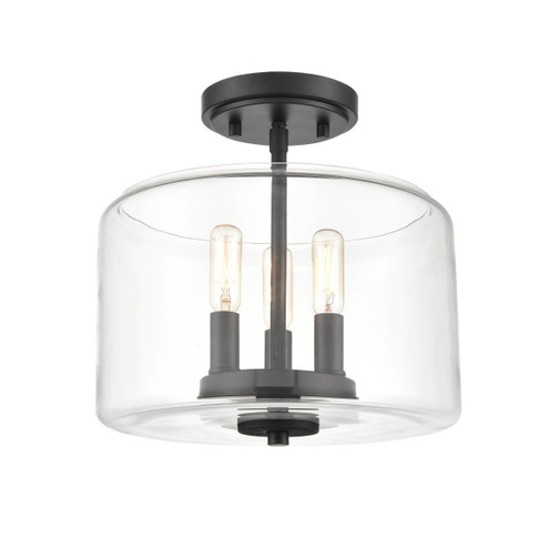 Asheville Three Light Semi-Flush Mount in Matte Black (59|6923-MB)