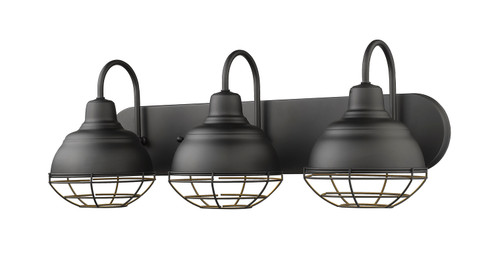 Neo-Industrial Three Light Vanity in Matte Black (59|5423-MB)