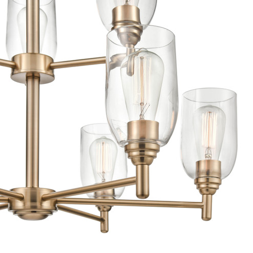 Arlett Nine Light Chandelier in Modern Gold (59|4999-MG)