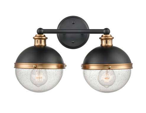 Ellmira Two Light Vanity in Matte Black/ Aged Brass (59|4252-MB/AB)