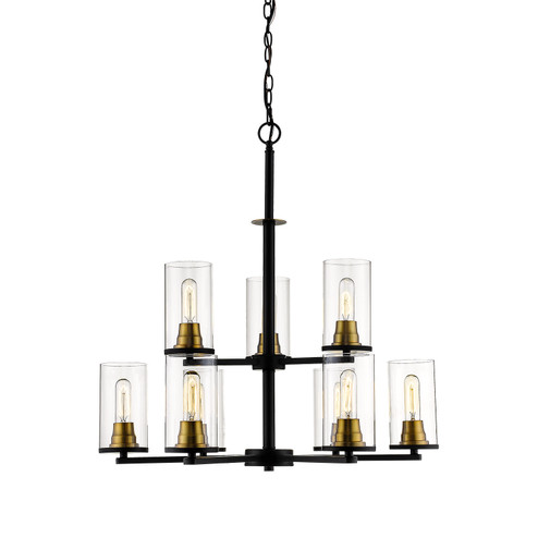 Pasadena Nine Light Chandelier in Matte Black/Heirloom Bronze (59|3489-MB/HBZ)