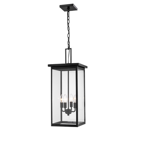 Barkeley Four Light Outdoor Hanging Lantern in Powder Coated Black (59|2605-PBK)