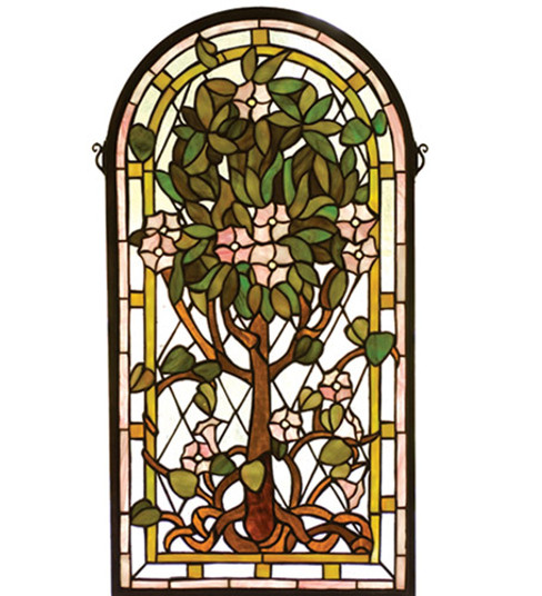 Arched Tree Of Life Window in Vaclt Jaw Avocado Amber (57|99049)