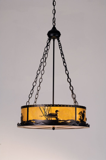 Loon Four Light Inverted Pendant in Black Metal (57|98796)