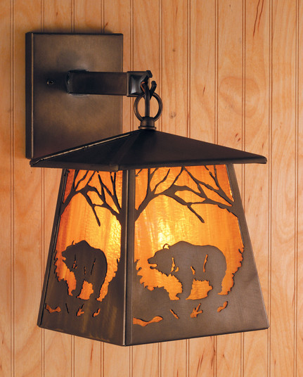 Grizzly Bear At Dawn One Light Wall Sconce in Antique Copper (57|81343)