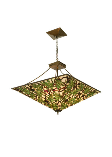 Acorn & Oak Leaf Four Light Inverted Pendant in Antique Copper (57|81067)