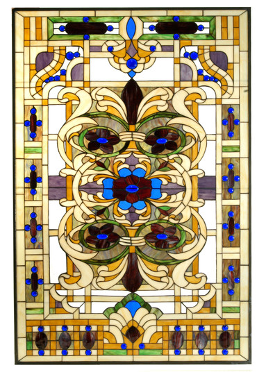Estate Floral Window in Zasdy Burgundy Blue Pr Ha Beige (57|71888)