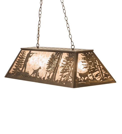 Quail Hunter W/Dog Six Light Pendant in Antique Copper (57|70118)