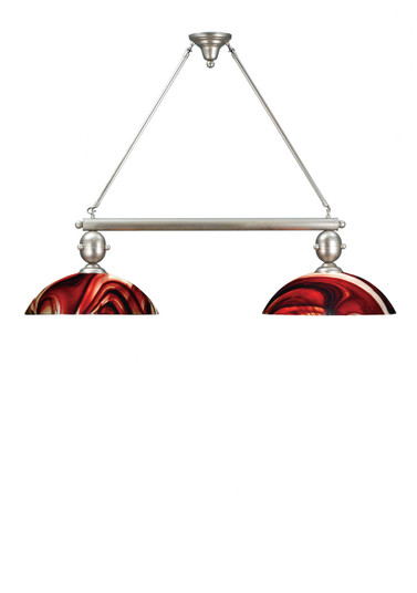 Deco Ball Two Light Island Pendant in Nickel (57|68804)